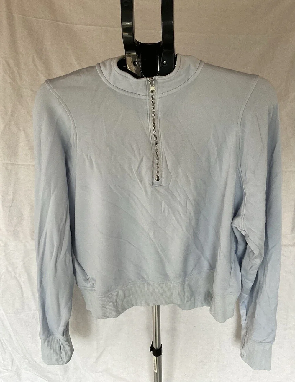 Danskin 1/2 Zip Cropped Sweatshirt, Baby Blue, Size XXL, Women’s